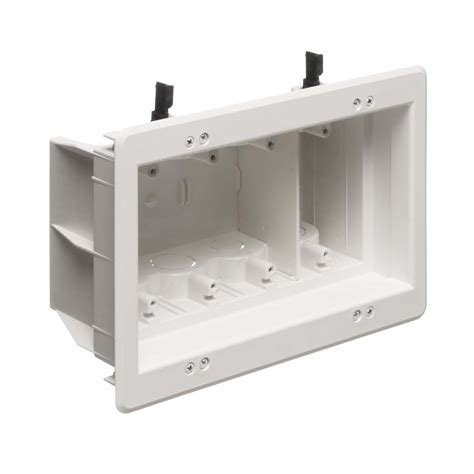 4 square recessed junction boxes|recessed outlet box for tv.